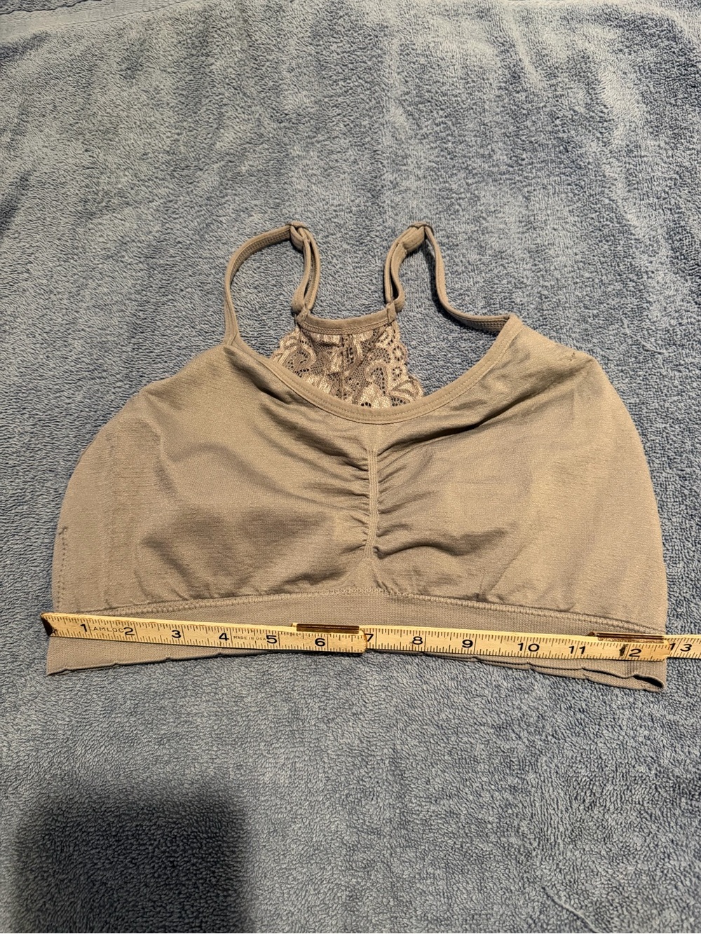 Laura Ashley Seamless Lace-Back Bralette in Gray